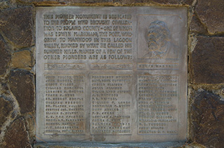 The Markham/Solano County pioneers plaque