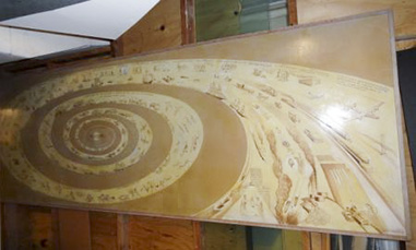 The Spiral of Life panel in storage at SBMNH