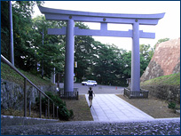 An entrance gate to Sendai Castle