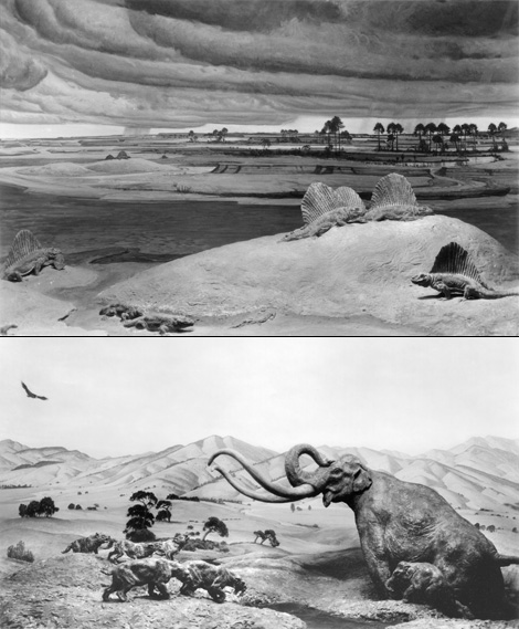 Permian and Pleistocene dioramas