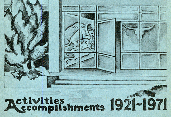 1971 Activities and Accomplishments report with bas-relief on cover