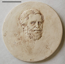 Medallion of unknown bearded man