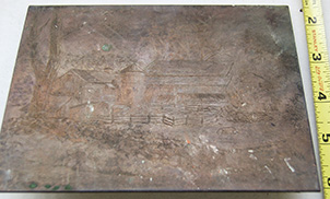 Etched plate of barnyard