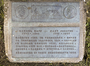 Samuel Huff grave plaque