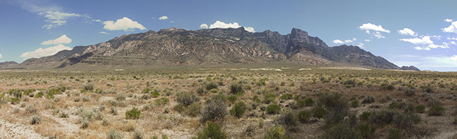 Looking east towards the House Range; Notch Peak stands out prominently. Marjum Pass cuts through the range at the far left.