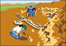 uncovering dinosaur