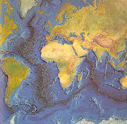 Atlantic and Indian Ocean seafloor spreading centers