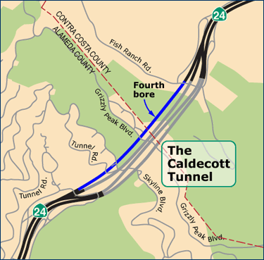 Map of the Caldecott Tunnel