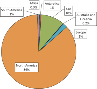 Original geographic distribution of fossil tracks now at the University of Colorado Museum of Natural History