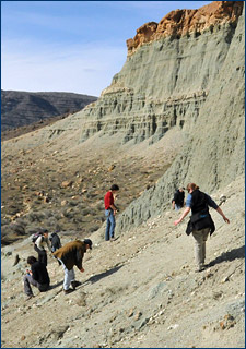 Students collecting at Longview Ranch, John Day Fossil Beds