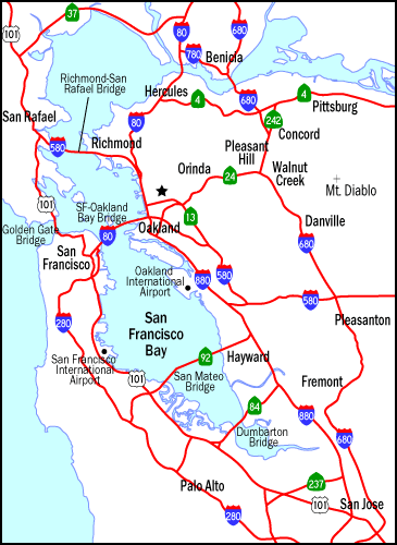 Map showing how to get to the Berkeley Campus
