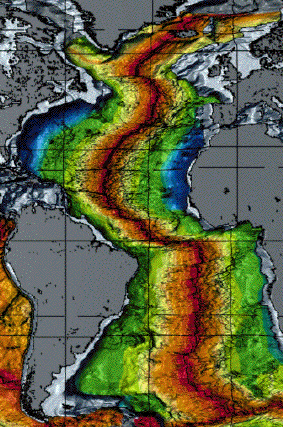 Map of Oceanic Crust Ages in the Atlantic