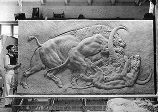 Huff with the bas-relief B