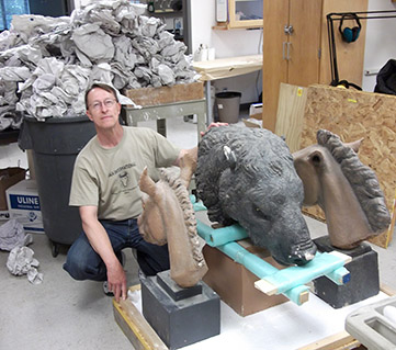 The three heads uncrated