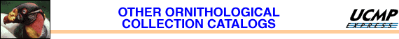 Other Ornithological Collection Catalogs banner