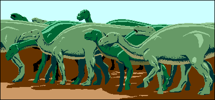 Hadrosaur herd