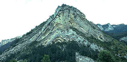 folded and uplifted sea floor sediments